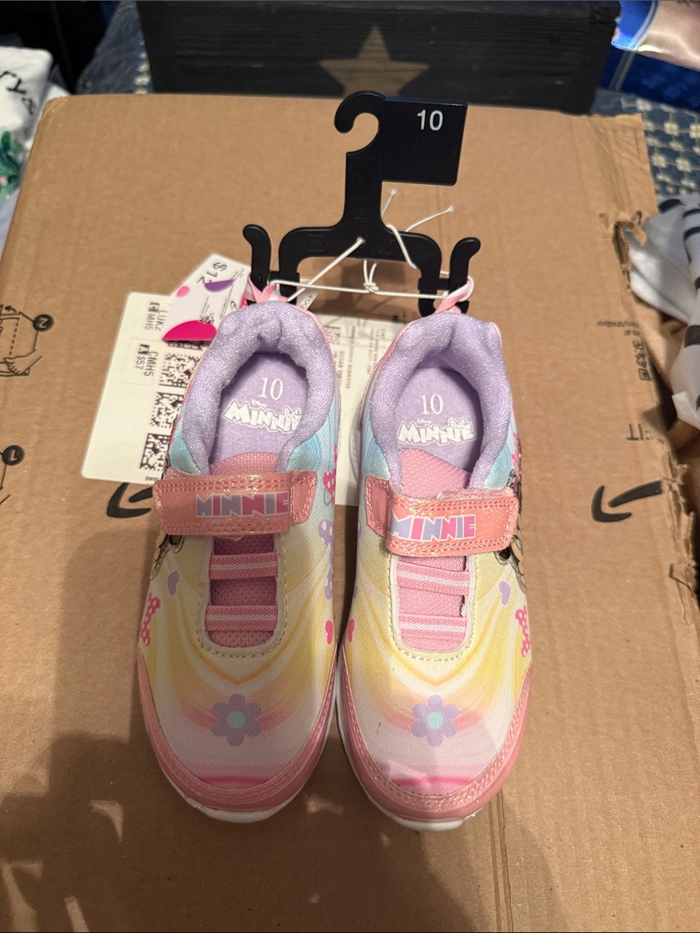 Girls' Pastel Flower Sneakers - Pink/Multicolor, Size 10